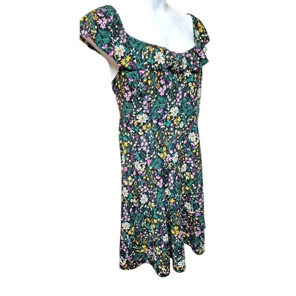 OLDโNAVY NEW Plus Size Women's Floral Print Cotton Woven Dress Black Combo XXL - Picture 3 of 16